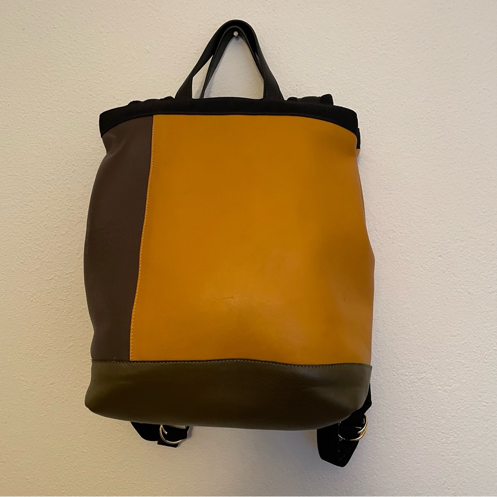 Marni Color Block Leather Parachute Backpack Purse Italy